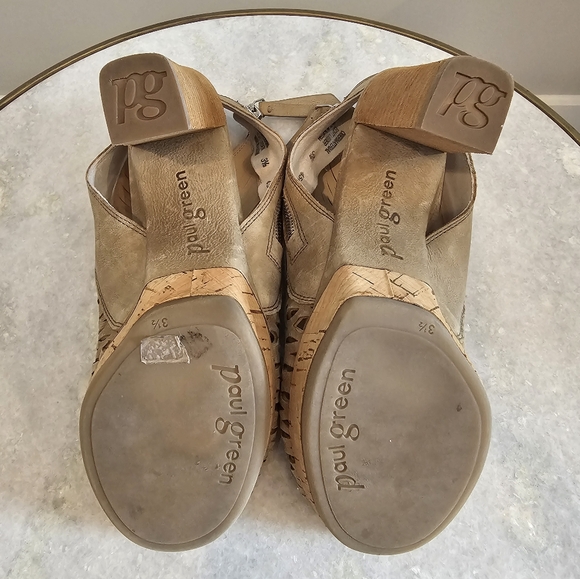 Paul Green Costa Peep Toe Bootie Size 3.5 (6) Natural Nude - Picture 6 of 11